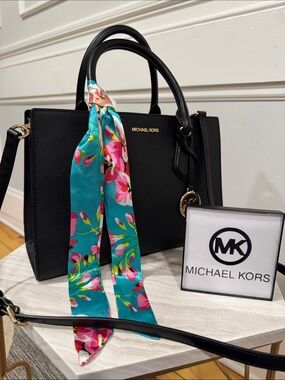 Michael Kors Bag Black Saffiano Leather Satchel Bag